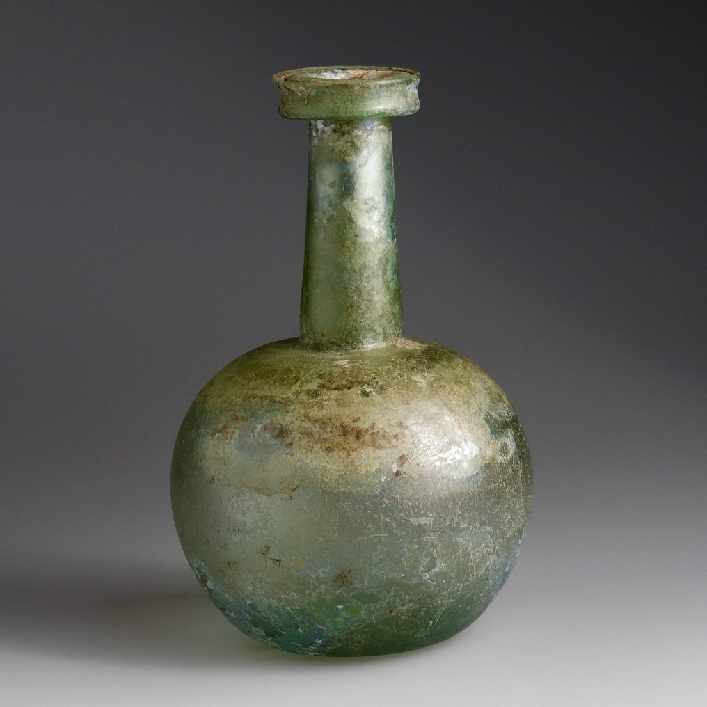 Αρχαίο ρωμαϊκό, Αυτοκρατορικό Γυαλί Μπουκάλι με στόμιο και λαιμό - 178 mm #1.0