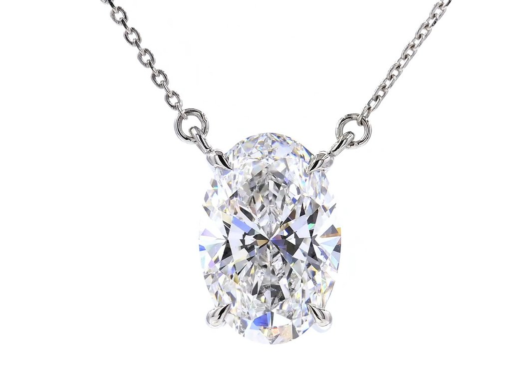 頸鏈 鉑金 -  3.00ct. tw. 鉆石 (實驗室培育) #1.0