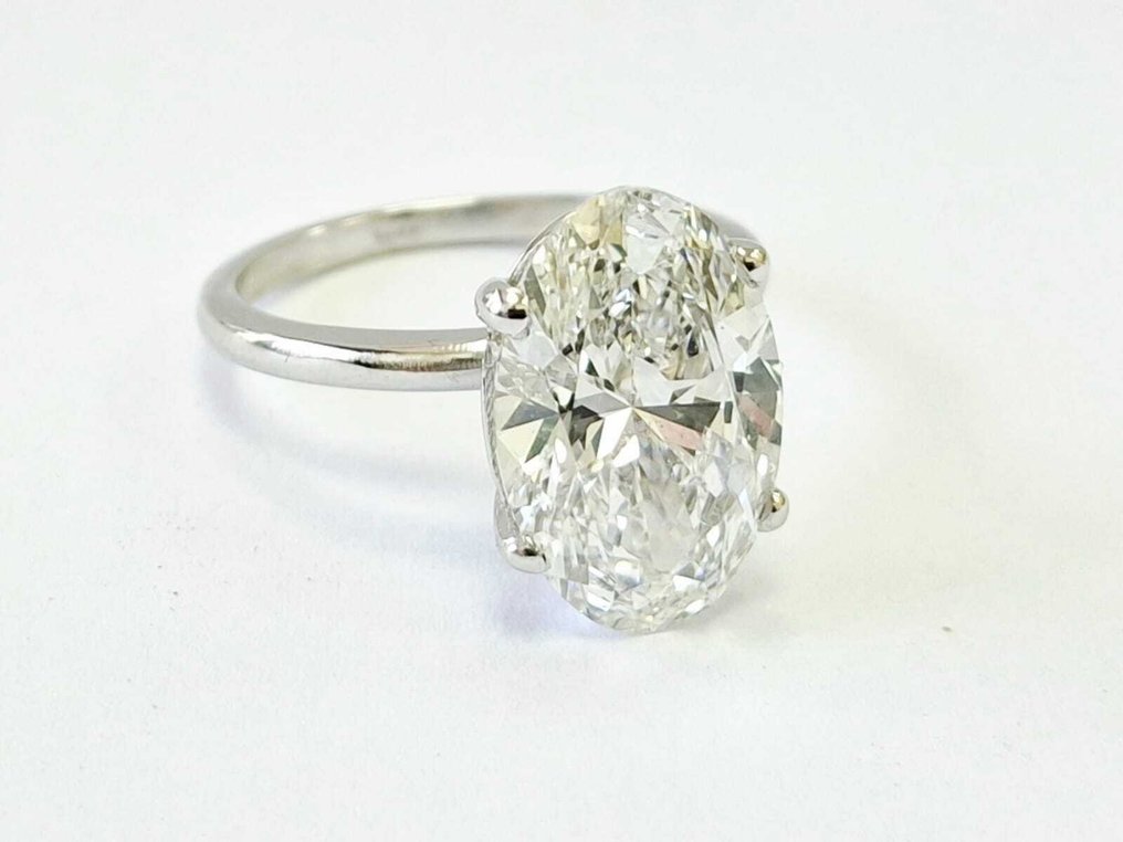 χωρίς τιμή ασφαλείας - Δαχτυλίδι αρραβώνων - 14 καράτια Λευκός χρυσός - 5.08ct. tw. Διαμάντι (Εργαστηριακής καλλιέργειας) #1.0