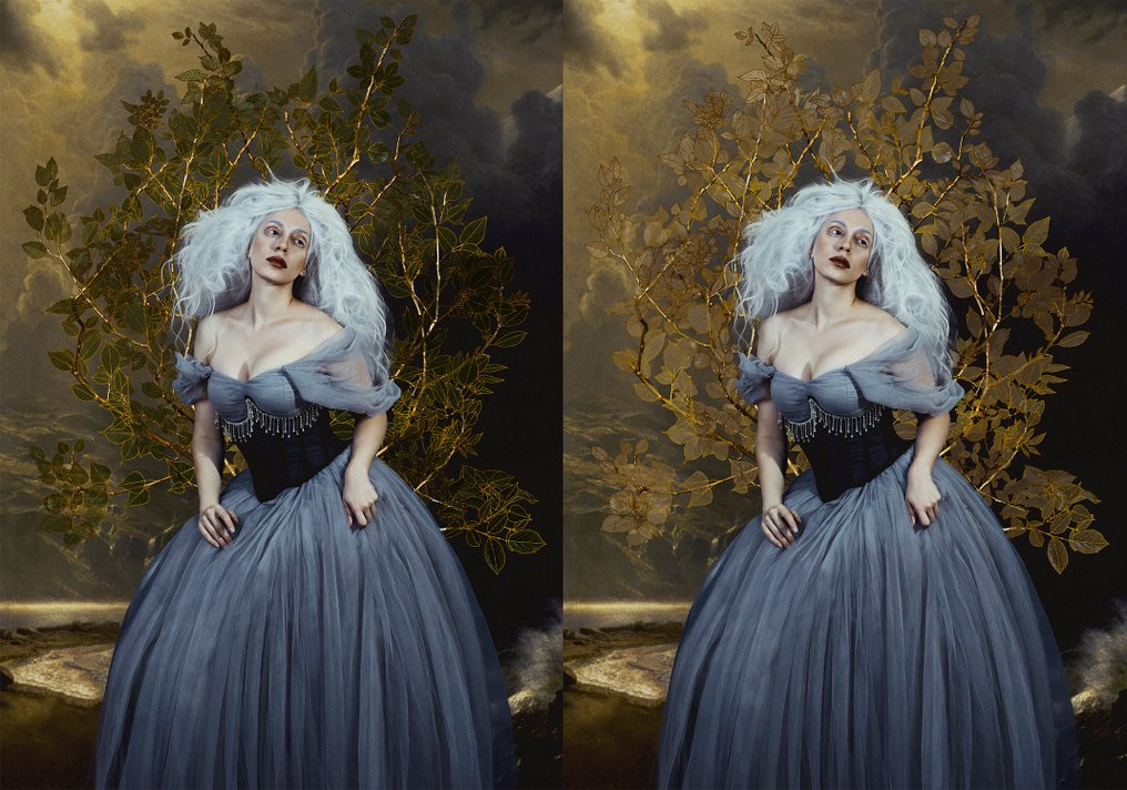 Lídia Vives - "Global warNing" (mixed technique - gold ink & thermochromic paint) #1.0