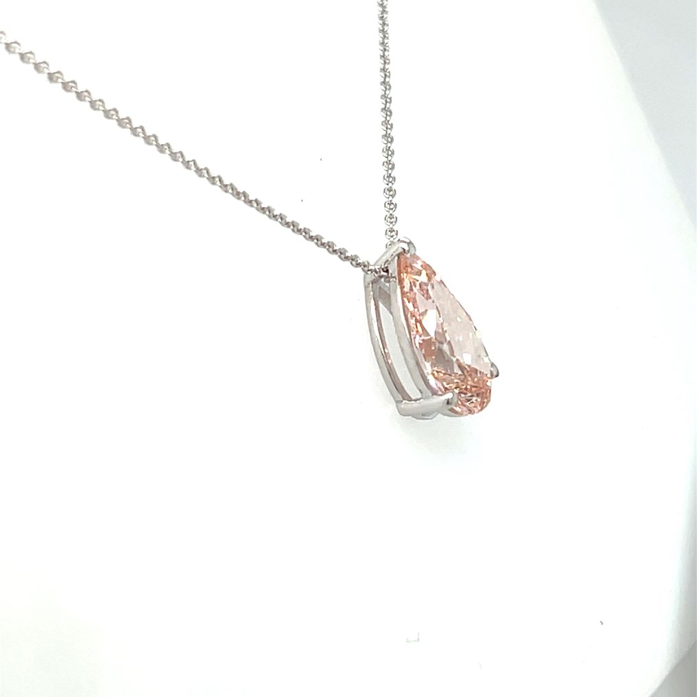 Halskette - 14 kt Weißgold - 4.27ct. tw. Rosa Diamant (Laborgezüchteter (Lab Grown) Fancy-Diamant) #3.2