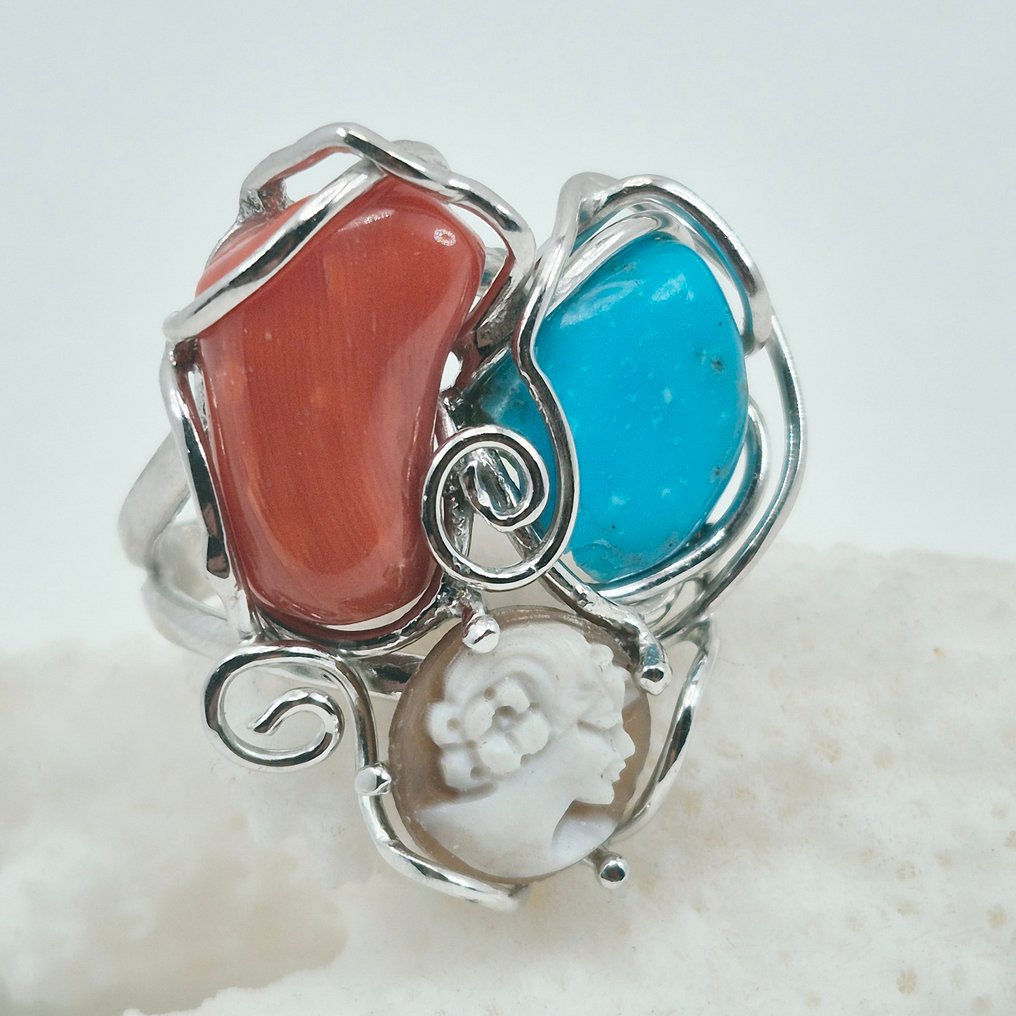 Rotkoralle - Silber - Ring - CORALLO MEDITERRANEO #1.0