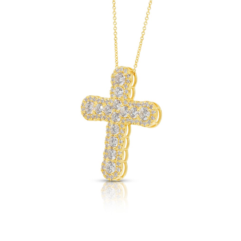 没有保留价 - 吊坠项链 - 18K包金 黄金 - 4.16ct. tw. 钻石 (天然) - 壮丽的项链 #4.3