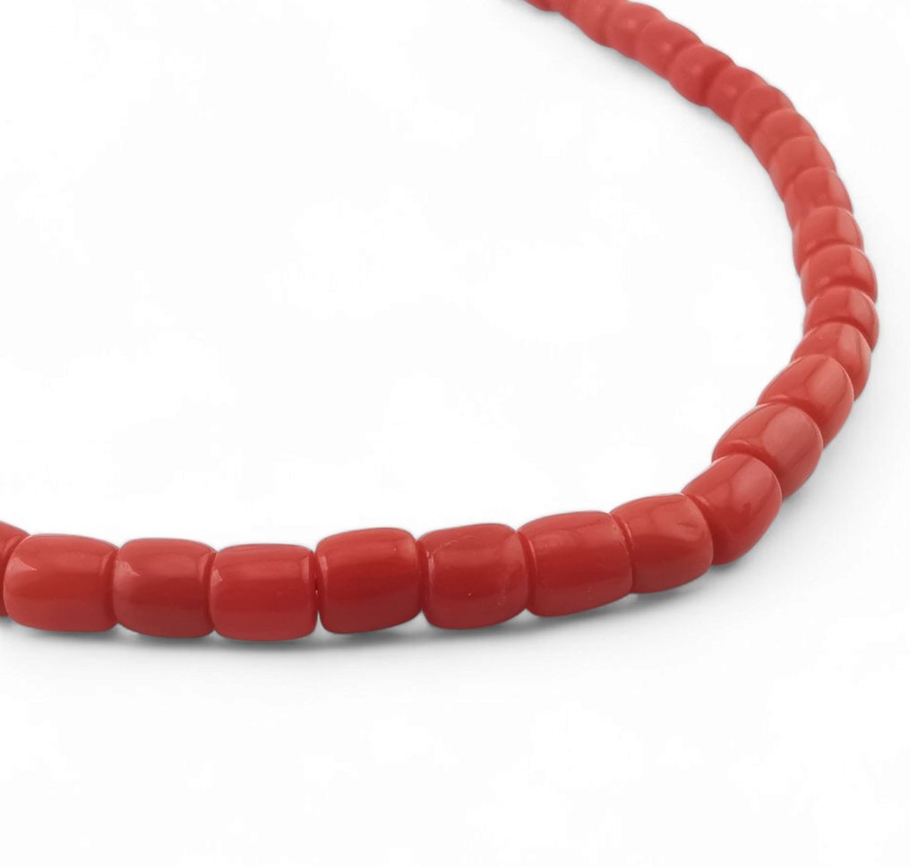 珊瑚 - 银 - 项链 - 手工制作 #1.0