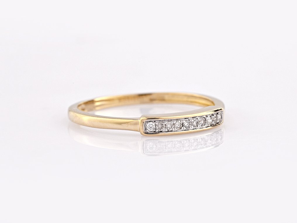 没有保留价 - 戒指 - 14K包金 黄金 -  0.05ct. tw. 钻石 (天然)  #4.3