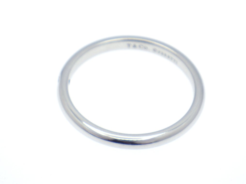 Tiffany & Co. - Ring - Elsa Peretti Single Diamond Stacking Band Ring Pt950 Platinum #2.1