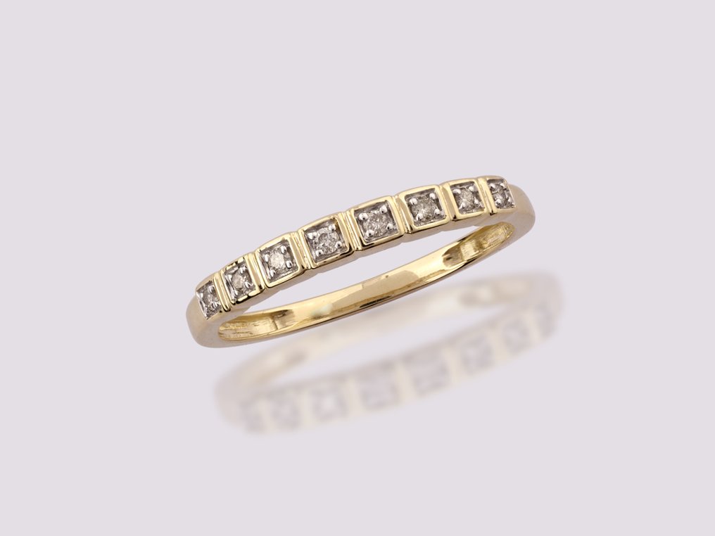 沒有保留價 - 戒指 - 14 克拉 黃金 -  0.09ct. tw. 鉆石 (天然)  #4.3