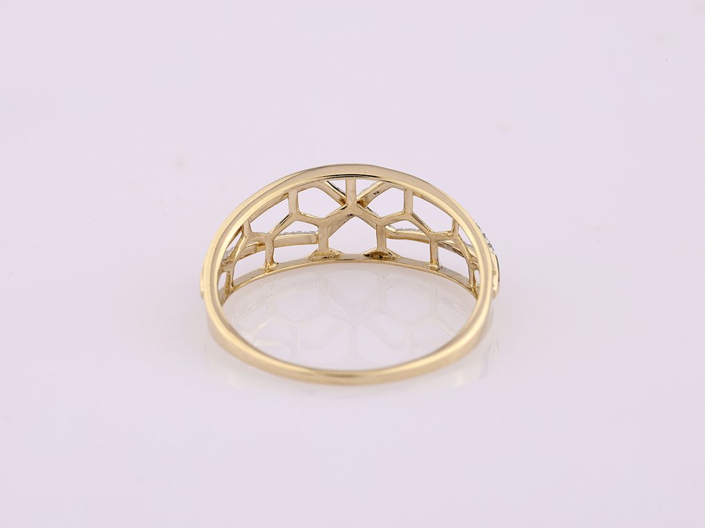 Δαχτυλίδι - 14 καράτια Κίτρινο χρυσό -  0.10ct. tw. Διαμάντι (Φυσικό)  #4.3