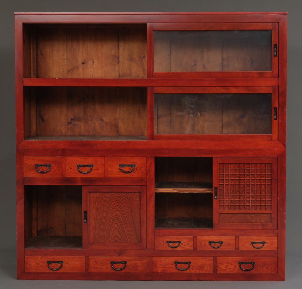 商店展示柜 - 木, 金属、欅木（日本榉木）、铁、ヒノキ杉木、铁 - 日本 - 明治晚期/大正时期（20世纪前四分之一） #1.0