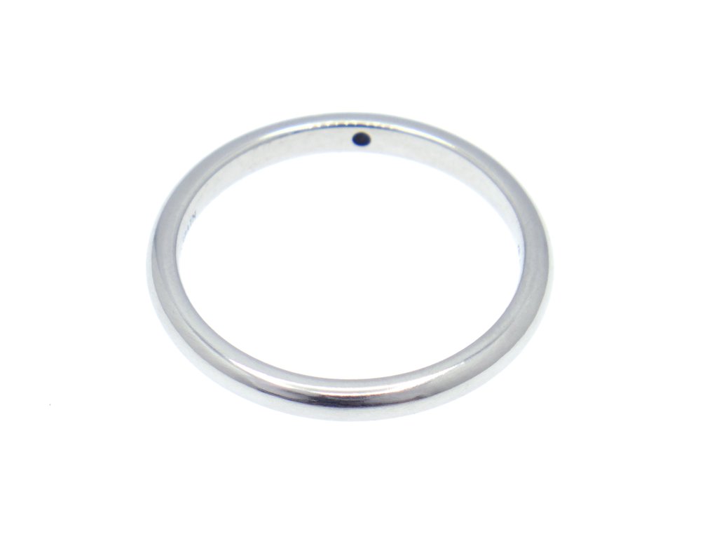 Tiffany & Co. - Ring - Elsa Peretti Single Diamond Stacking Band Ring Pt950 Platinum #3.2