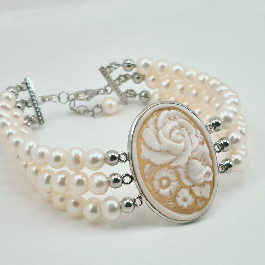 Srebro - Bransoletka - Perły i konchy #2.1