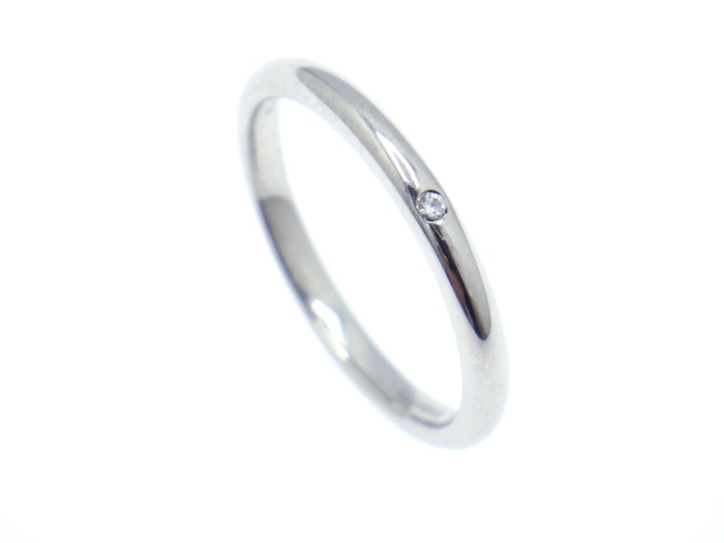 Tiffany & Co. - Ring - Elsa Peretti Single Diamond Stacking Band Ring Pt950 Platinum #1.0