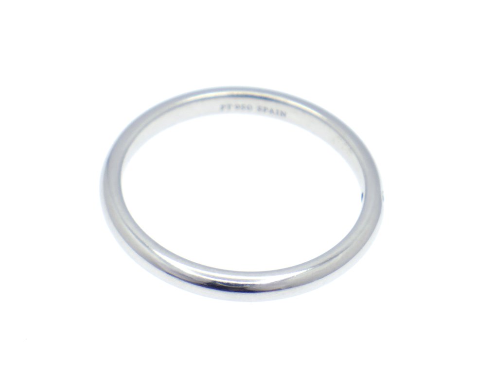 Tiffany & Co. - Ring - Elsa Peretti Single Diamond Stacking Band Ring Pt950 Platinum #4.3