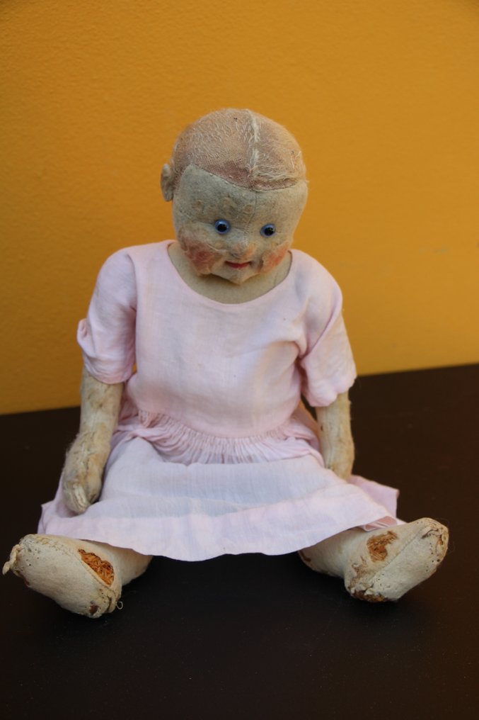 Steiff: Hilde, vilten pop, 1911, met knoopje  - Κούκλα - 1910-1920 - Γερμανία #1.0