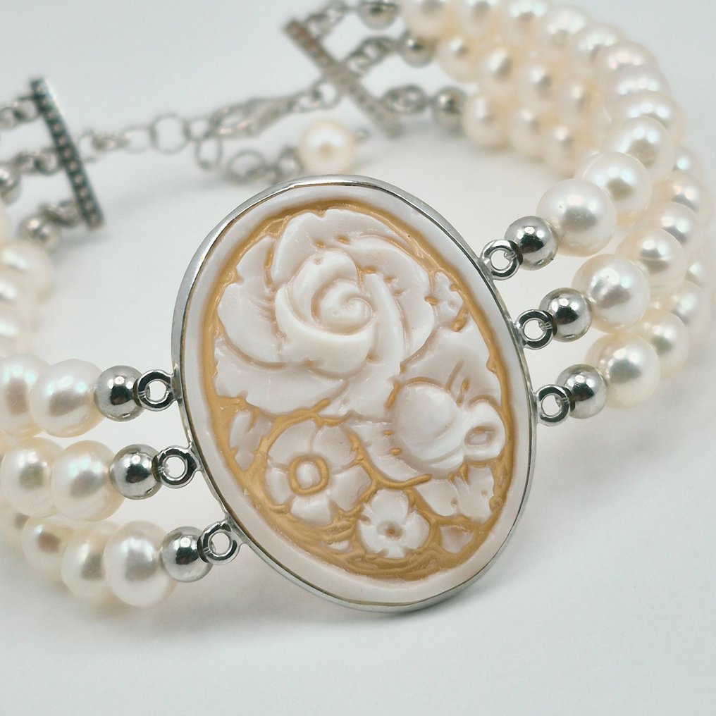 Srebro - Bransoletka - Perły i konchy #3.2