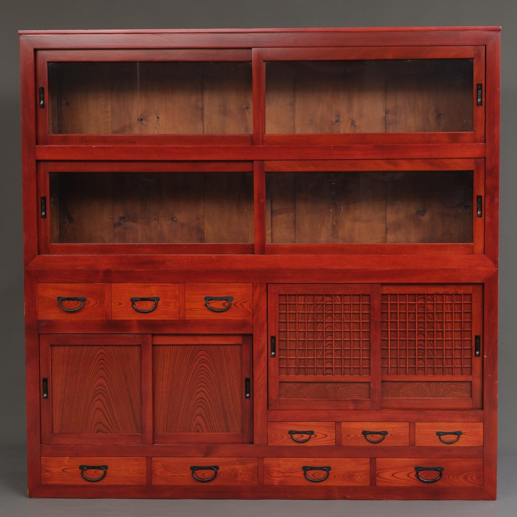 商店展示柜 - 木, 金属、欅木（日本榉木）、铁、ヒノキ杉木、铁 - 日本 - 明治晚期/大正时期（20世纪前四分之一） #1.0