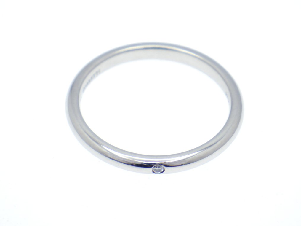 Tiffany & Co. - Ring - Elsa Peretti Single Diamond Stacking Band Ring Pt950 Platinum #1.0