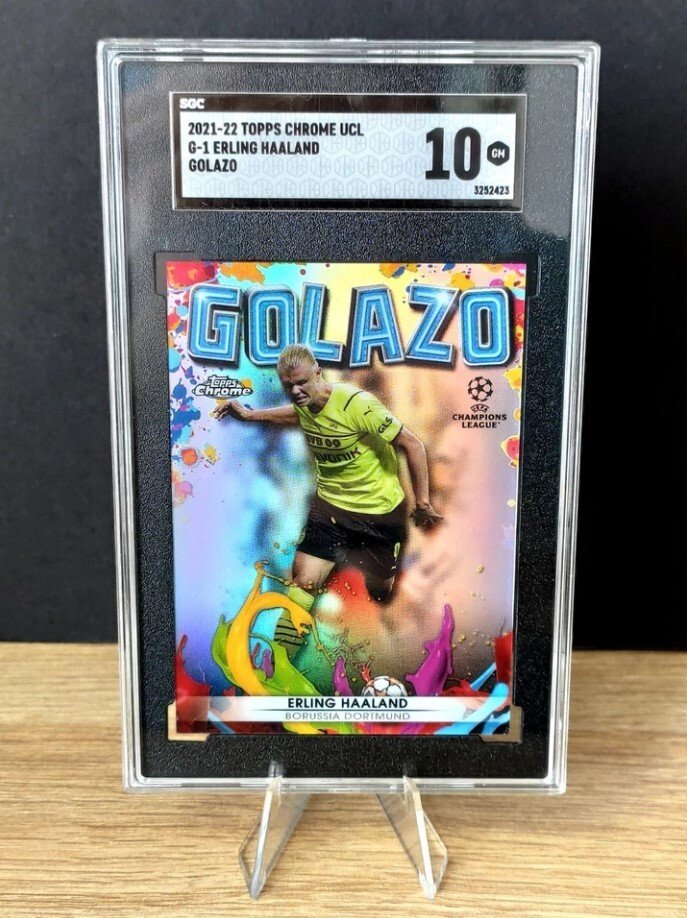 2021-22 Topps Chrome Ucl Erling Haaland Golazo - SGC 10 Graded card #1.0