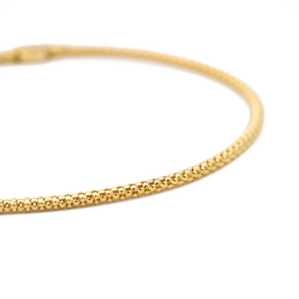 Zonder minimumprijs - Handmade - Ketting - 14 karaat Geel goud - Popcorn ketting armband #3.2