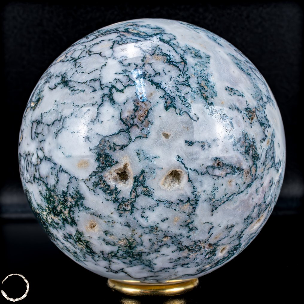稀有自然艺术苔藓 - 玛瑙 Sphere，巴西- 2149.17 g #3.2