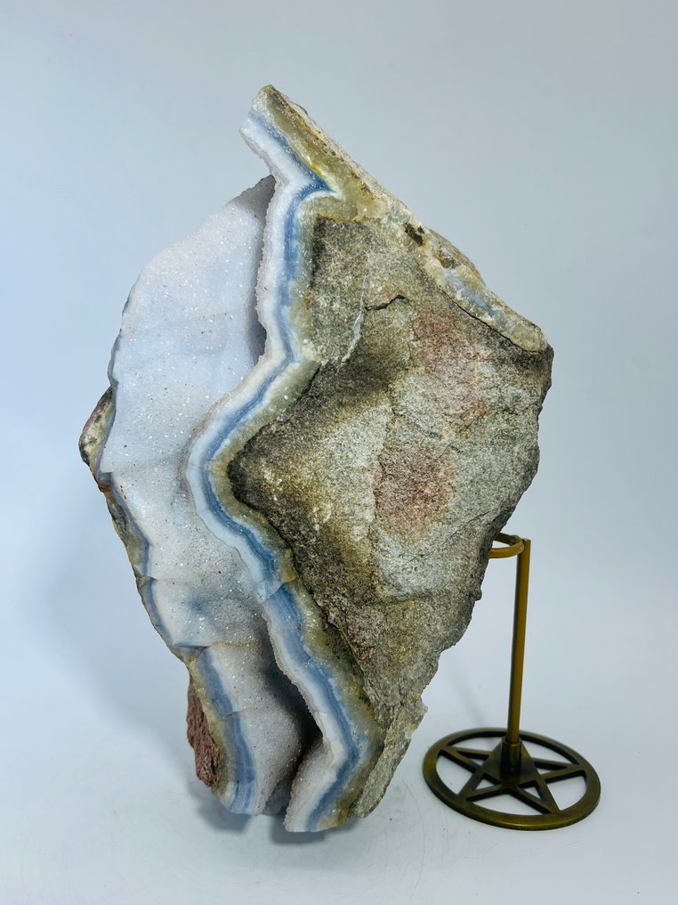 Rare Blue Chalcedony Geode from Namibia – Natural Druzy Wonder Geode - Height: 250 mm - Width: 135 mm- 3500 g - (1) #1.0