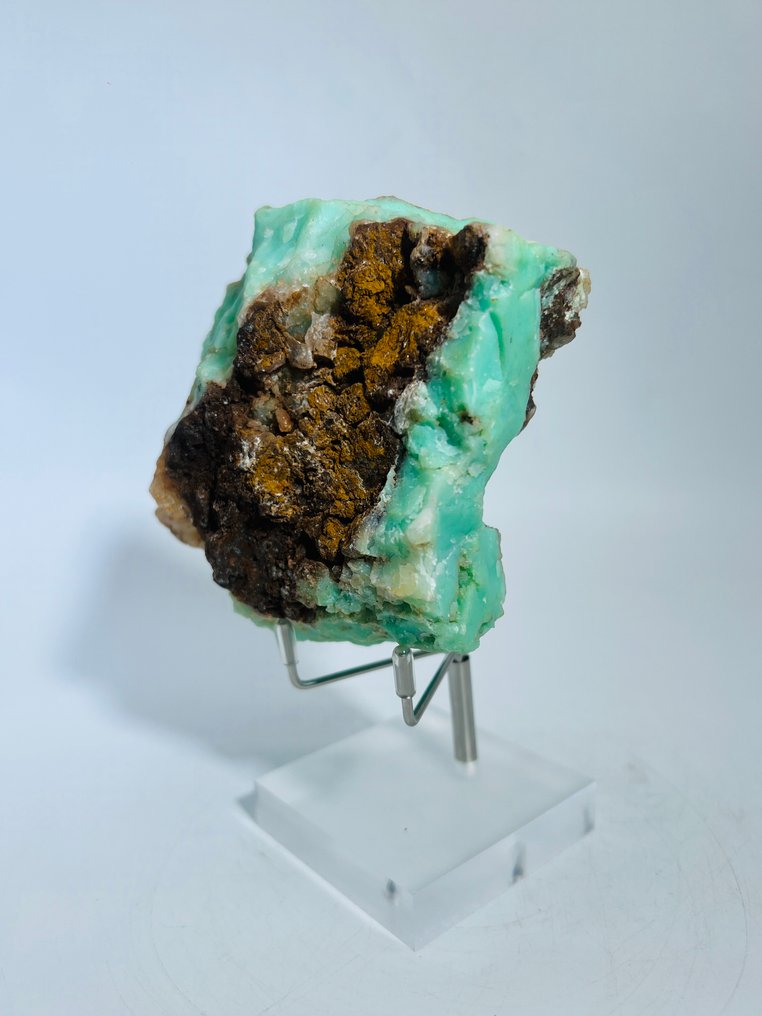 ***NO RESERVE*** Mint Green AAA Chrysoprase with Mother Rock – Tanzania Display Specimen - Height: 105 mm - Width: 105 mm- 564 g - (1) #1.0