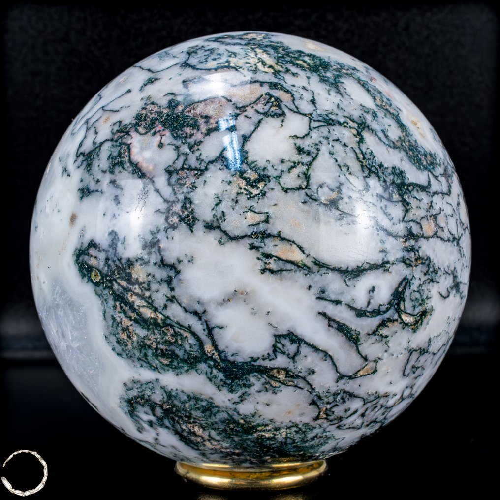 稀有自然艺术苔藓 - 玛瑙 Sphere，巴西- 2149.17 g #1.0