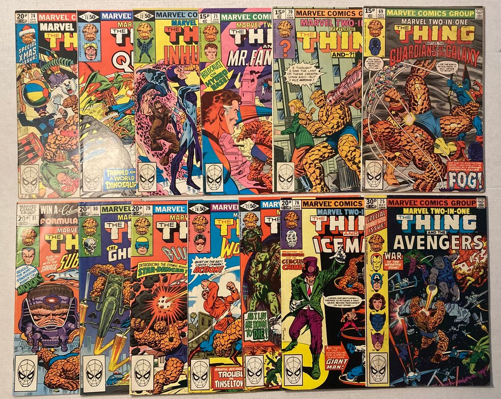 Marvel Two-In-One (1974 Series) # 69 / 81 Bronze Age Gems! Consecutive run! - Featuring the Thing (from Fantastic Four), Guardians of the Galaxy and more! - 13 Comic collection - 第一版 - 1980/1981 #1.0