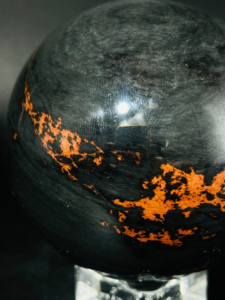Mahogany Obsidian Sphere – Exceptional Quality & Brilliant Finish Ø 87mm- 814 g - (1) #1.0