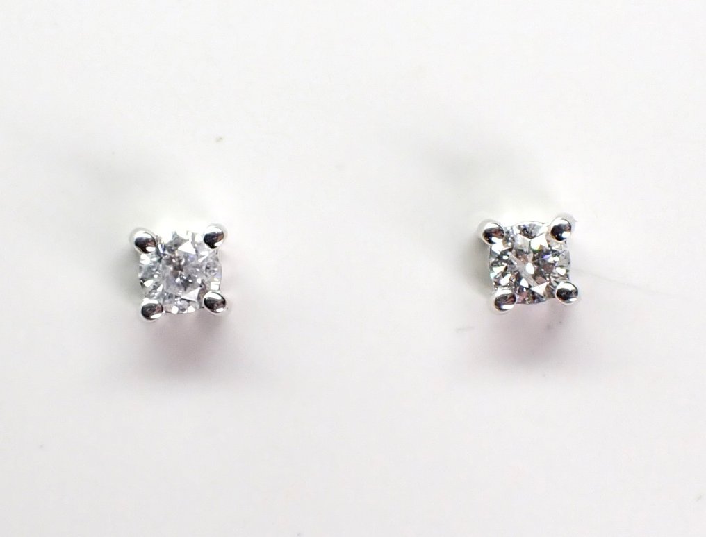 沒有保留價 - 耳環 - 18 克拉 白金 -  0.15ct. tw. 鉆石 (天然)  - 无底价 #3.2