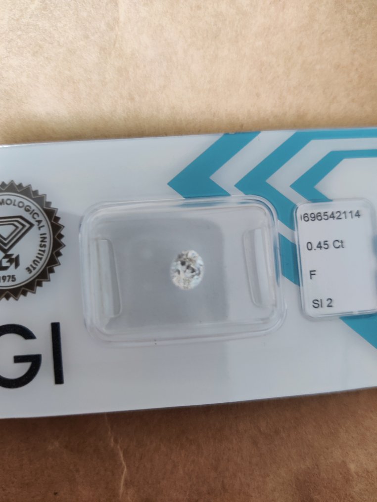 1 pcs Διαμάντι (Φυσικό) - 0.45 ct - Οβάλ - F - SI2 - International Gemological Institute (IGI) #2.1