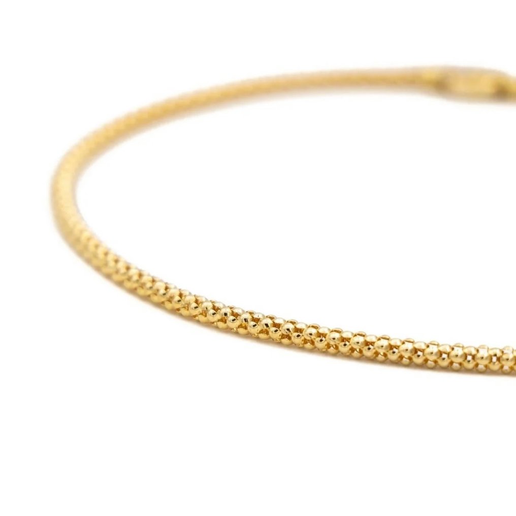Zonder minimumprijs - Handmade - Ketting - 14 karaat Geel goud - Popcorn ketting armband #1.0