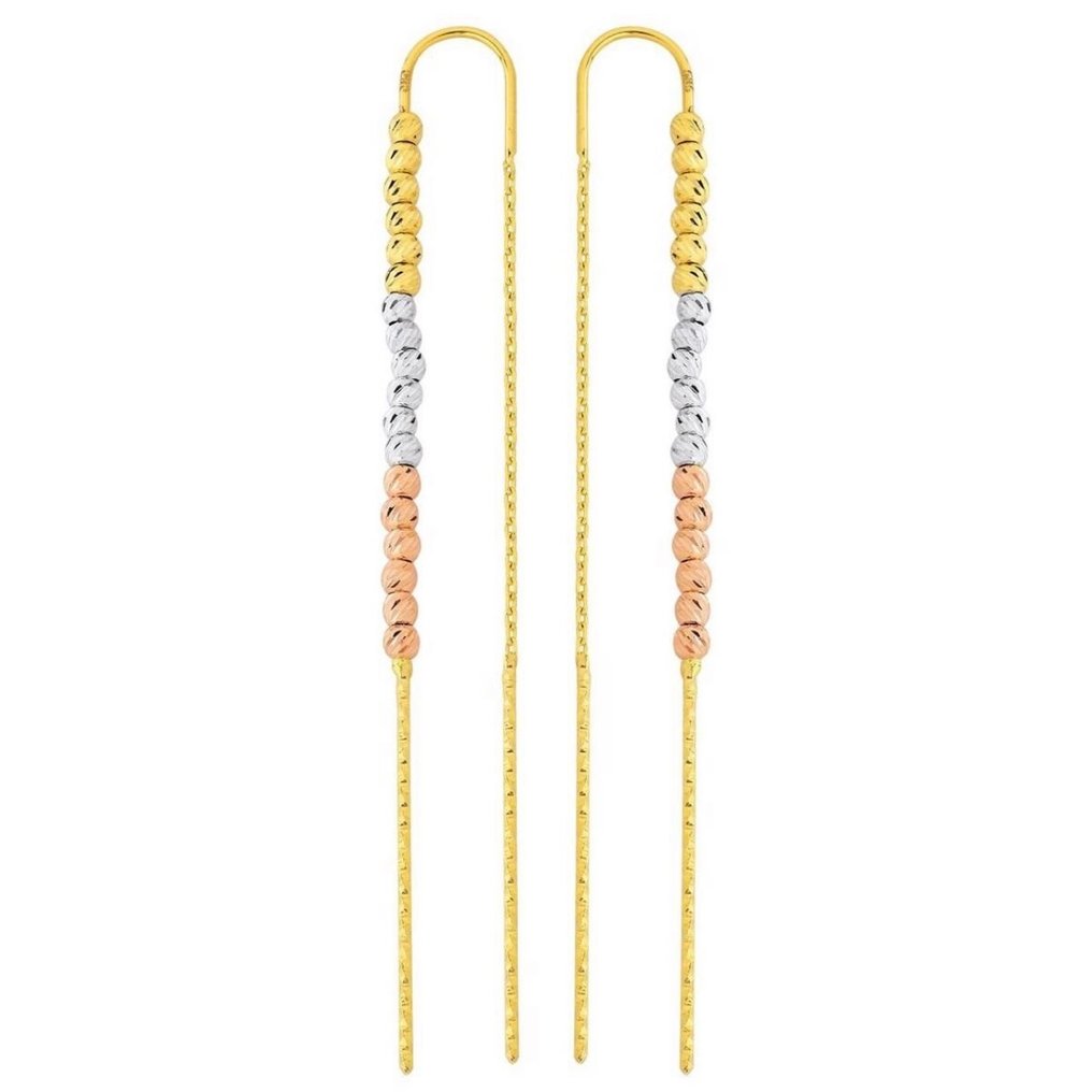 Handmade - 耳環 - 14 克拉 黃金 - 多彩的多瑞卡滴 #1.0