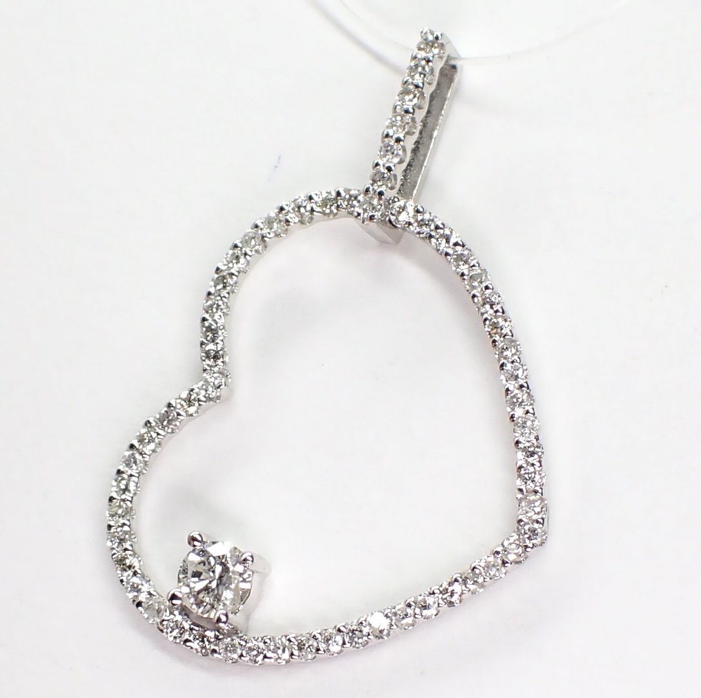 Κρεμαστό κόσμημα - 18 καράτια Λευκός χρυσός -  0.43ct. tw. Διαμάντι (Φυσικό)  #3.2