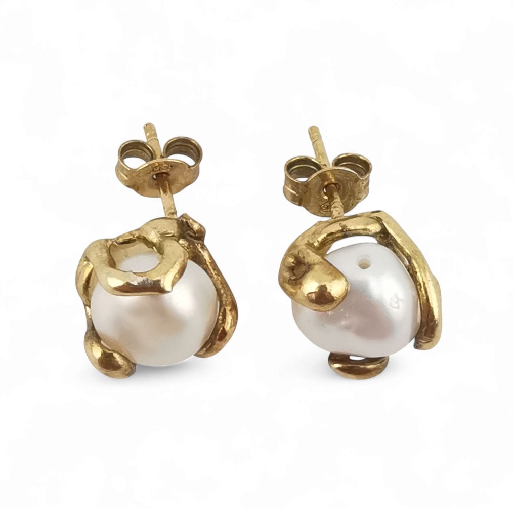 珍珠 - 银 - 耳环 - 意大利手工艺 #4.3