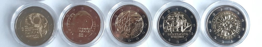 Slowakije. 2 Euro 2015/2025 (15 coins) (Zonder minimumprijs) #2.1