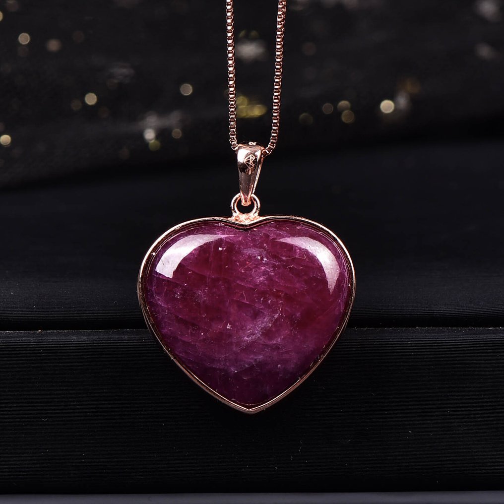 No Reserve - ALGT Certified - Large and Exclusive Natural Ruby Pendant - A vividly colored find with outstanding clarity- 12.93 g #1.0