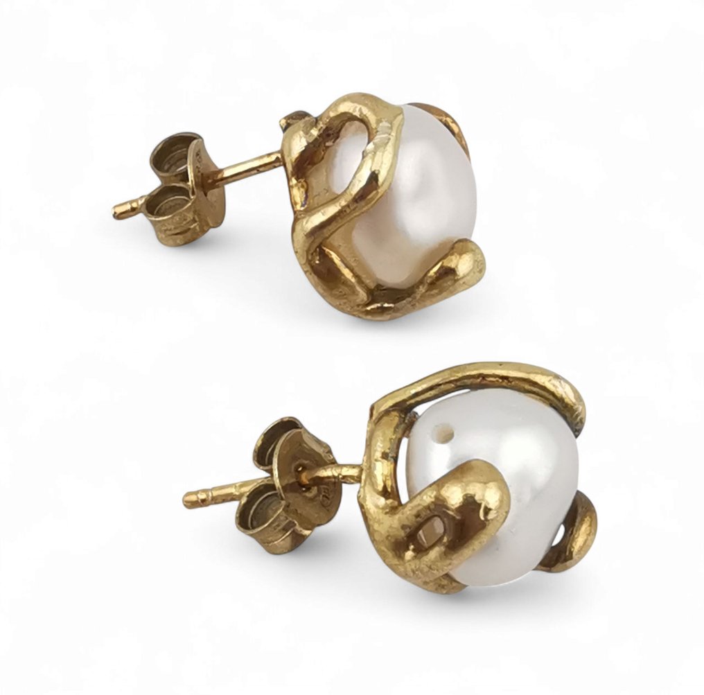 珍珠 - 银 - 耳环 - 意大利手工艺 #2.1