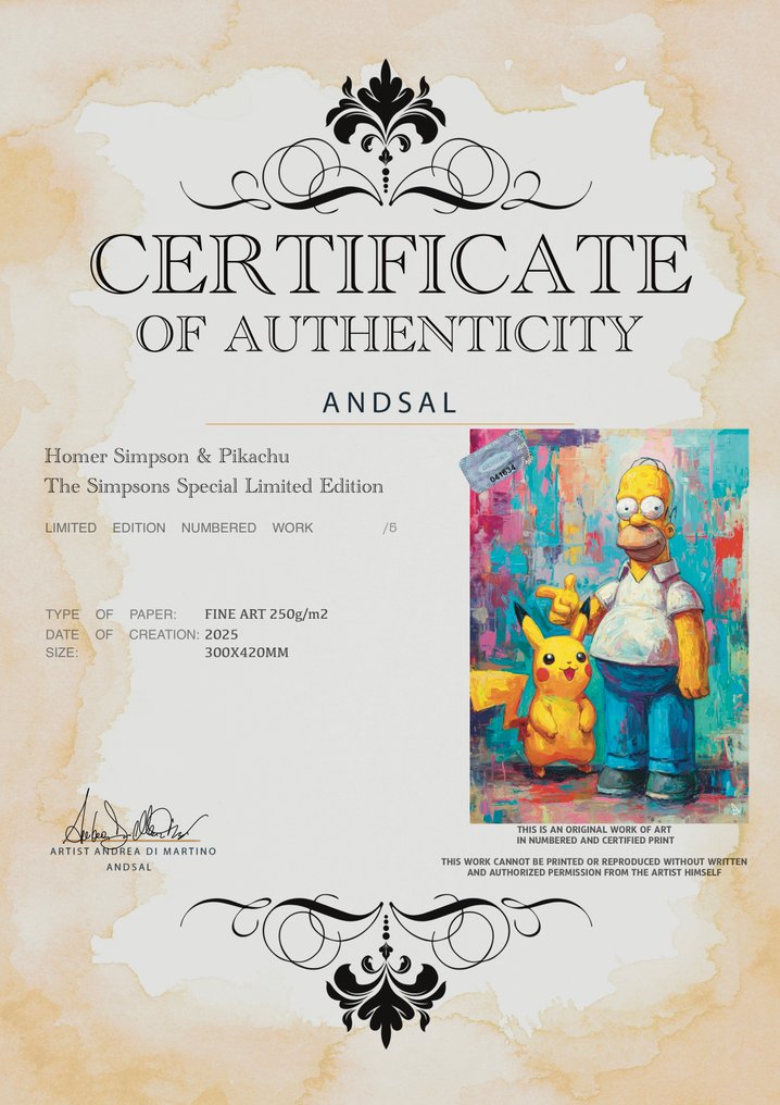 ANDSAL - Homer & Bart Simpson & Pikachu The Simpsons Special Limited Edition #4.3