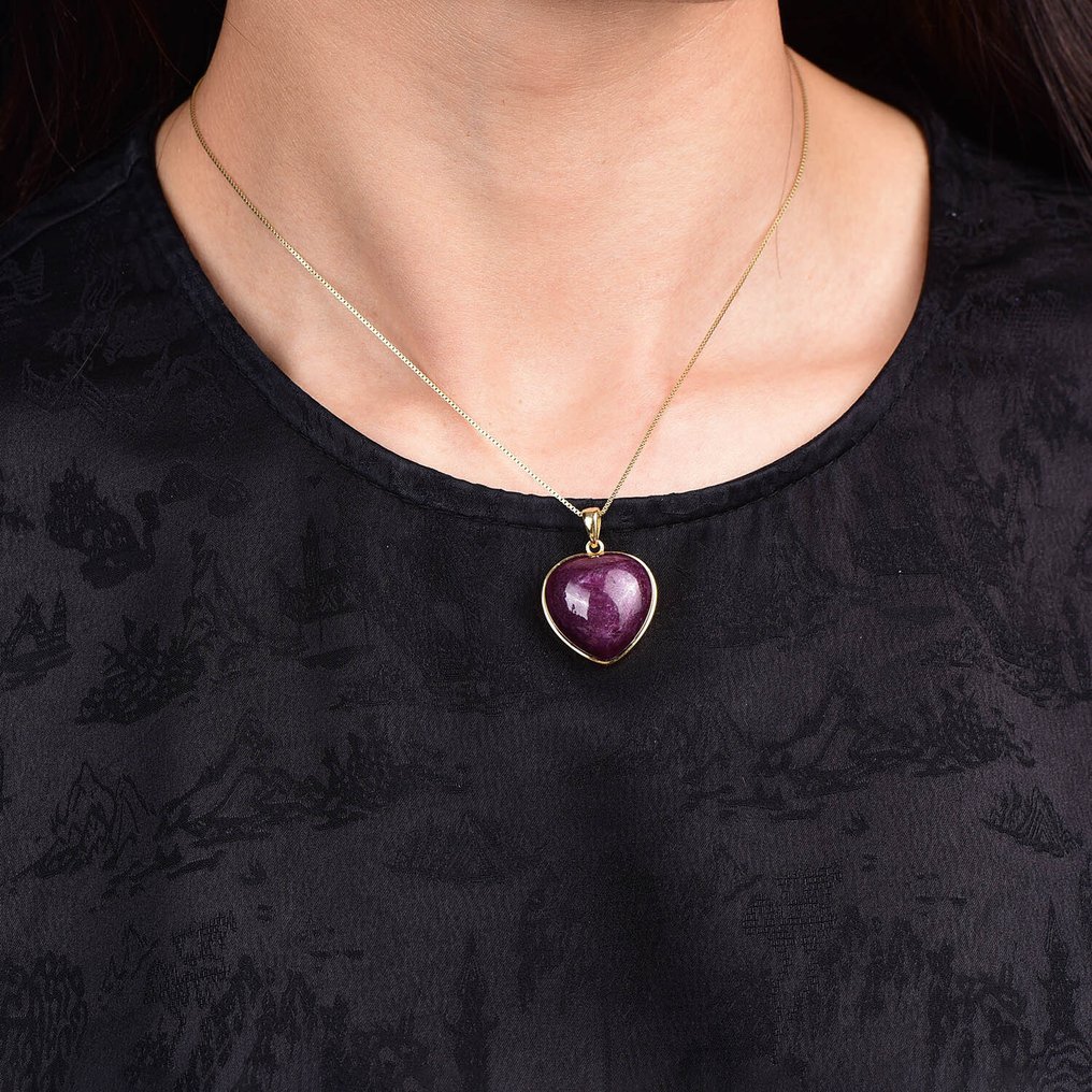 无保留 - ALGT认证 - 大型独特天然红宝石吊坠 一种立即吸引目光的浓烈颜色- 9.65 g #1.0