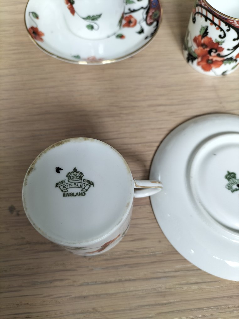Aynsley - Coffee and tea service (13) - Poppy - Porcelain #3.2