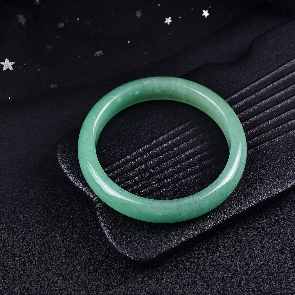 Nessuna riserva - Certificato ALGT - Bracciale di quarzite naturale di jade altamente esclusivo Un colore intenso con una chiarezza notevole- 50.42 g #4.3