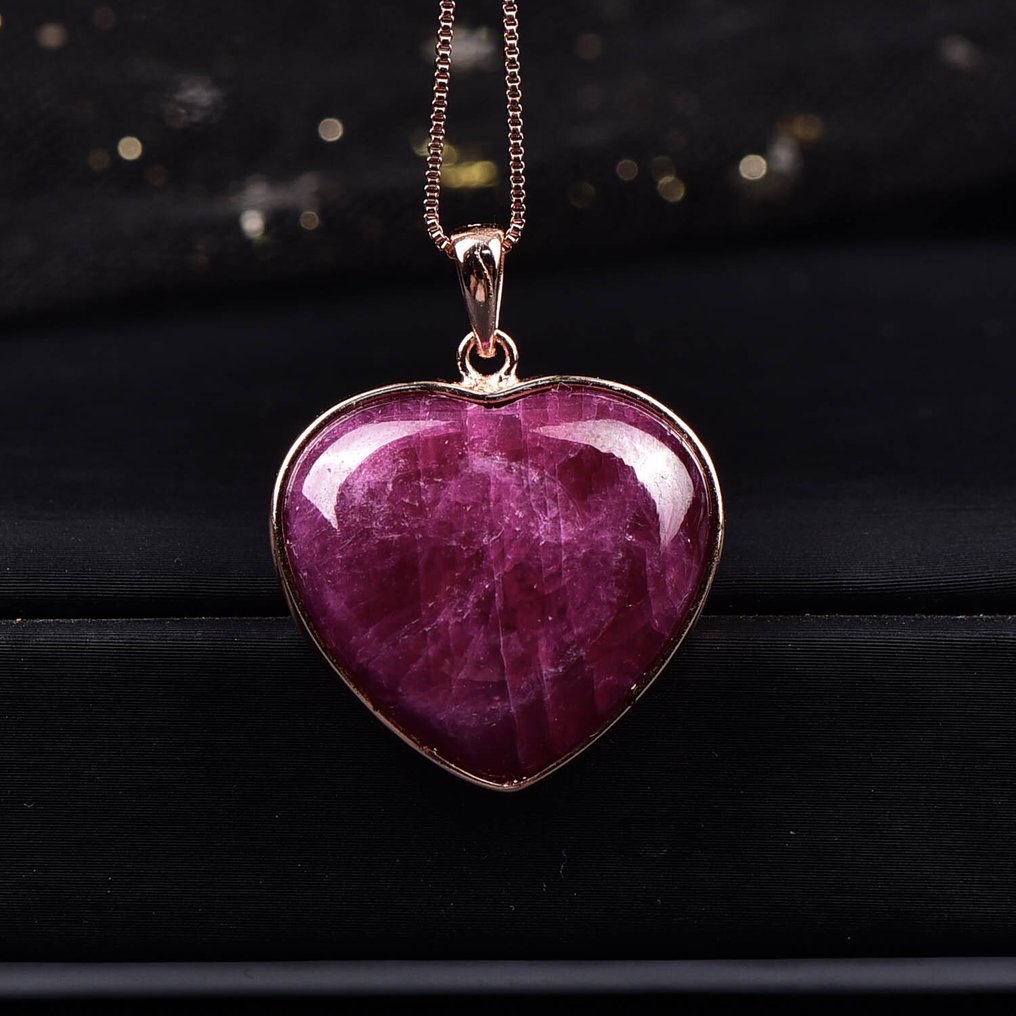 No Reserve - ALGT Certified - Large and Exclusive Natural Ruby Pendant - A vividly colored find with outstanding clarity- 12.93 g #4.3