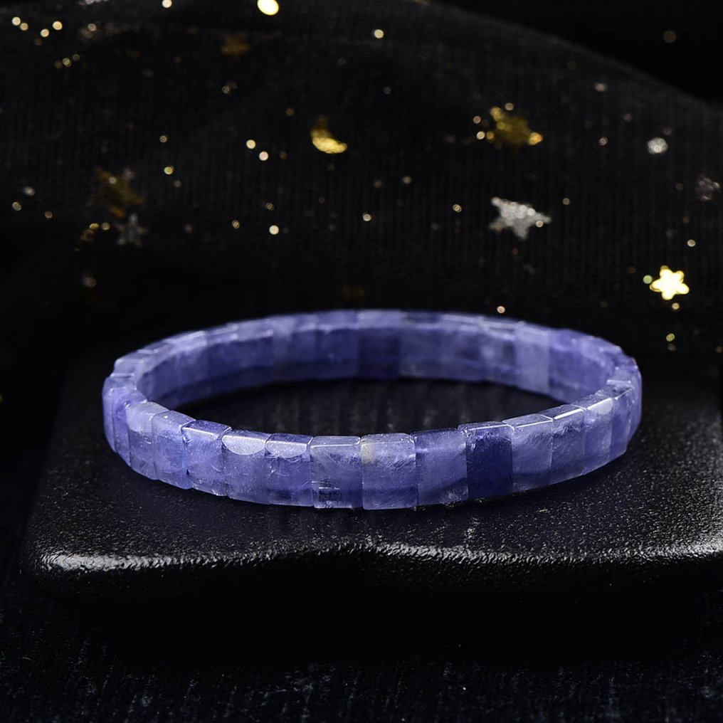 Πιστοποιημένο ALGT - Αποκλειστικό φυσικό βραχιόλι τανζανίτη Ένα έντονο χρώμα τονισμένο από τη διαύγειά του- 13.8 g #3.2