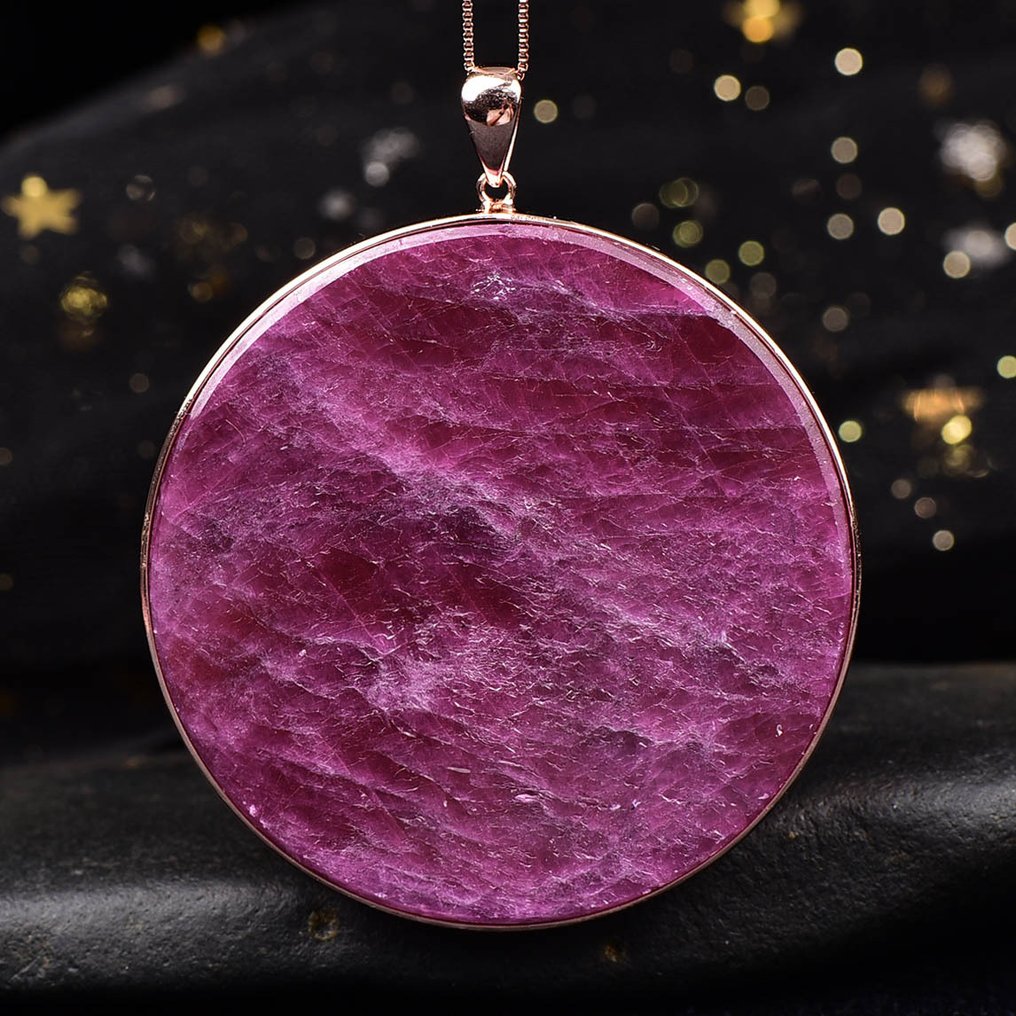 ALGT 认证 - 巨大而精巧的天然红宝石吊坠 - 以其鮮豔的色彩而聞名- 73.99 g #1.0