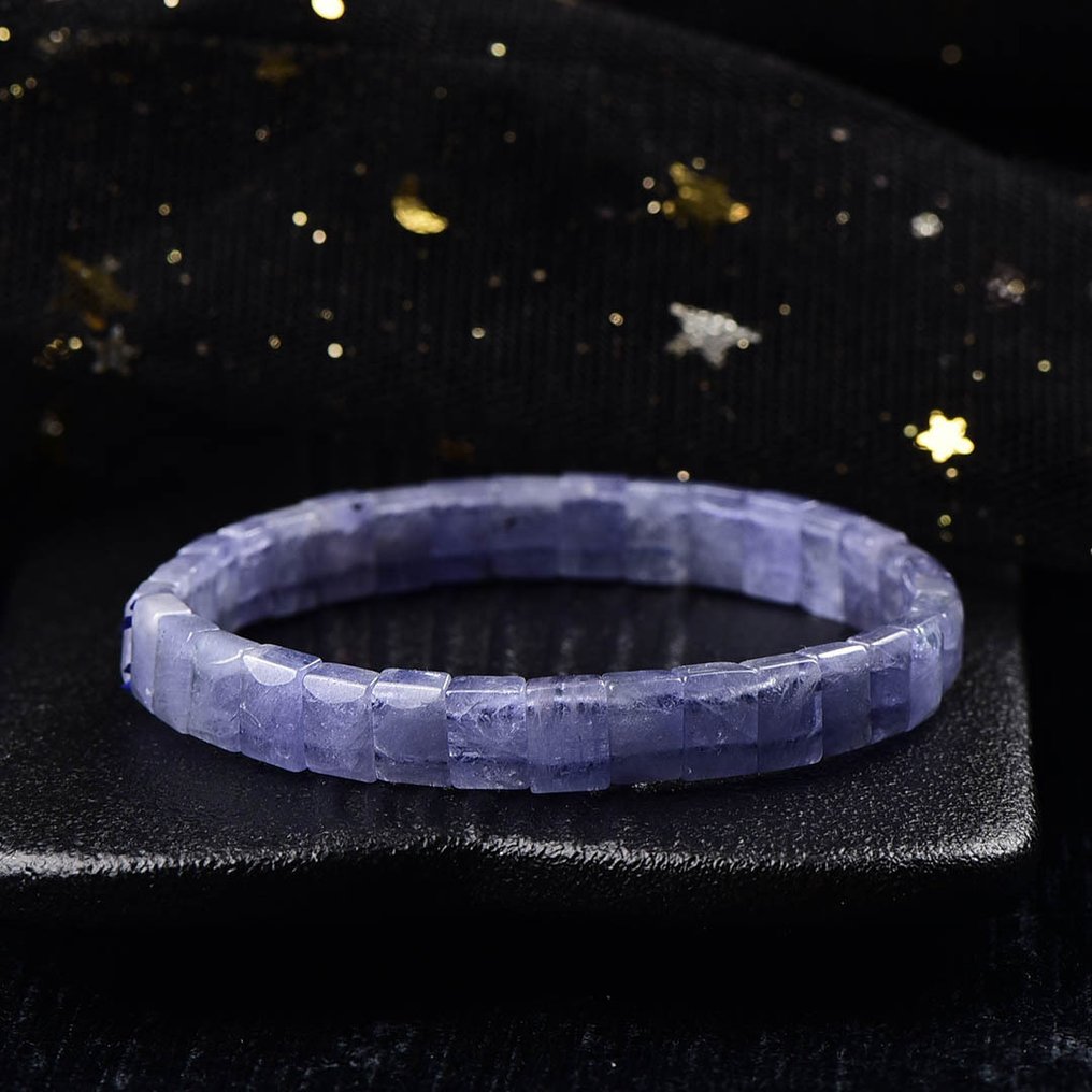 Πιστοποιημένο ALGT - Αποκλειστικό φυσικό βραχιόλι τανζανίτη Ένα τέλειο παιχνίδι σαφήνειας και χρώματος.- 13.87 g #3.2