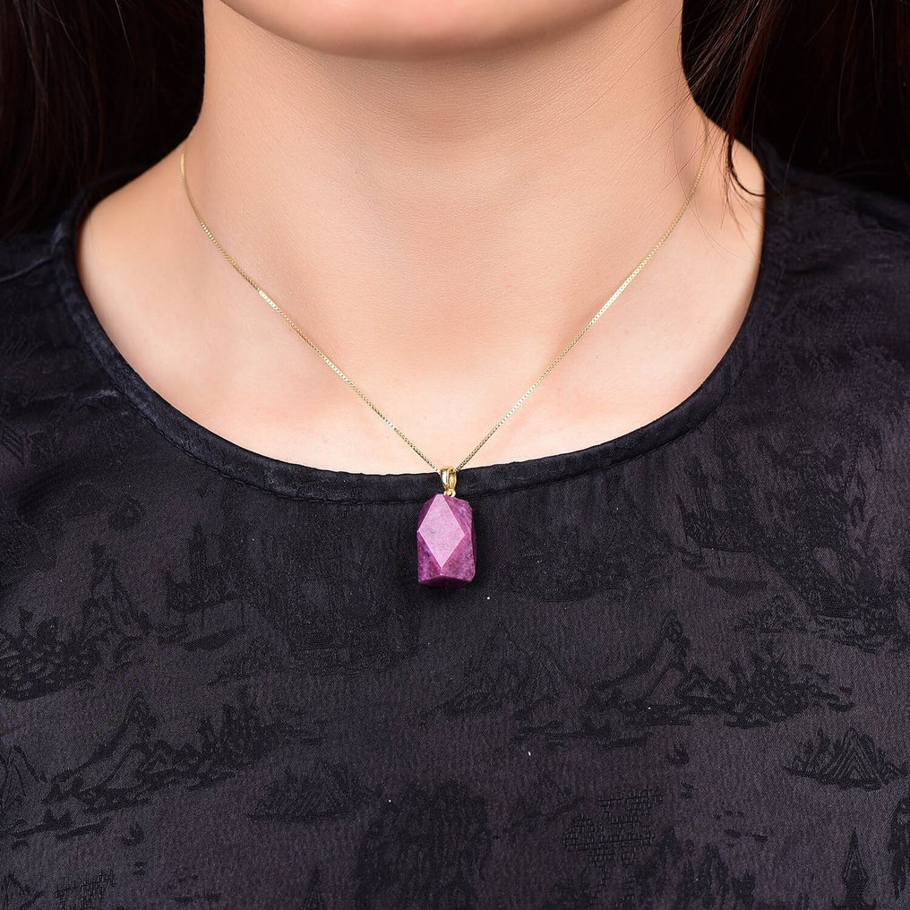 Sin reserva - Certificado ALGT - Colgante de rubí natural altamente exclusivo Un descubrimiento con un tono excepcionalmente vívido- 6.61 g #1.0