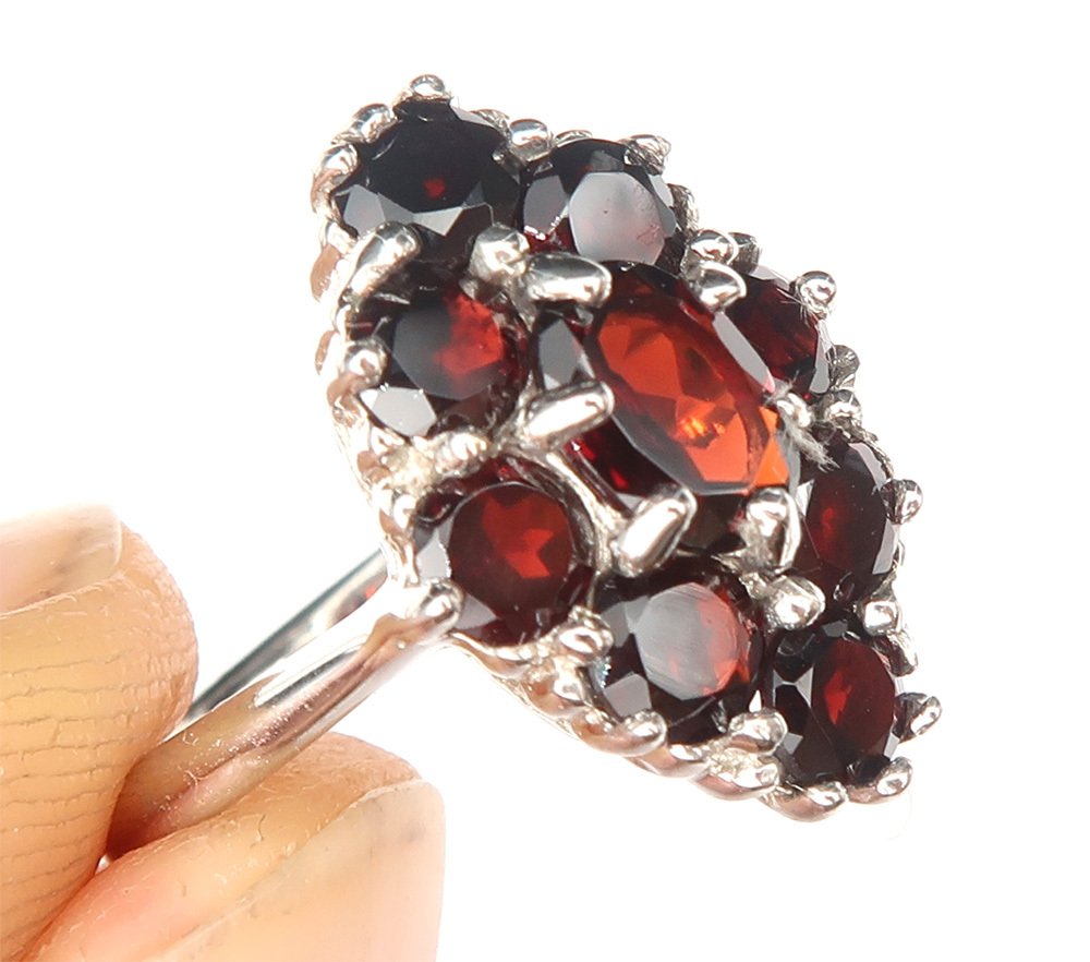 Granato - Argento, Anello "Le Serment" in Granato: Amore Profondo & Lealtà - Argento 925 - Anello #3.2