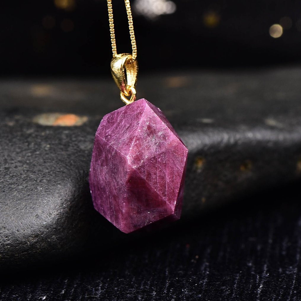 Χωρίς Επιφύλαξη - Πιστοποίηση ALGT - Πολύ Επιλεκτικό Μ Pendant με φυσικό ρουμπί Endless Ξεχωρίζει για τη ζωηρή του απόχρωση- 7.78 g #3.2