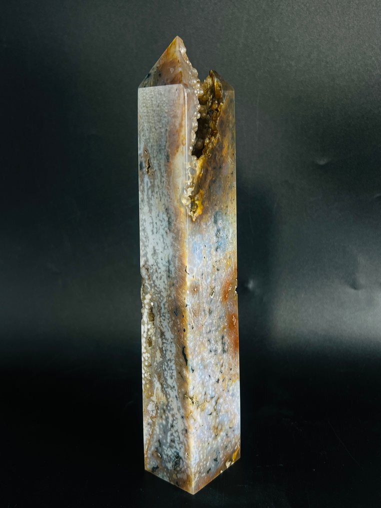 High-Grade 8th Vein Ocean Jasper Decorative and Energetic Tower - Height: 210 mm - Width: 40 mm- 584 g - (1) #1.0